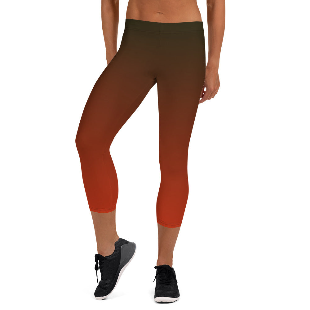 Sangria Noir Women's Capri Leggings - FLAKOUT