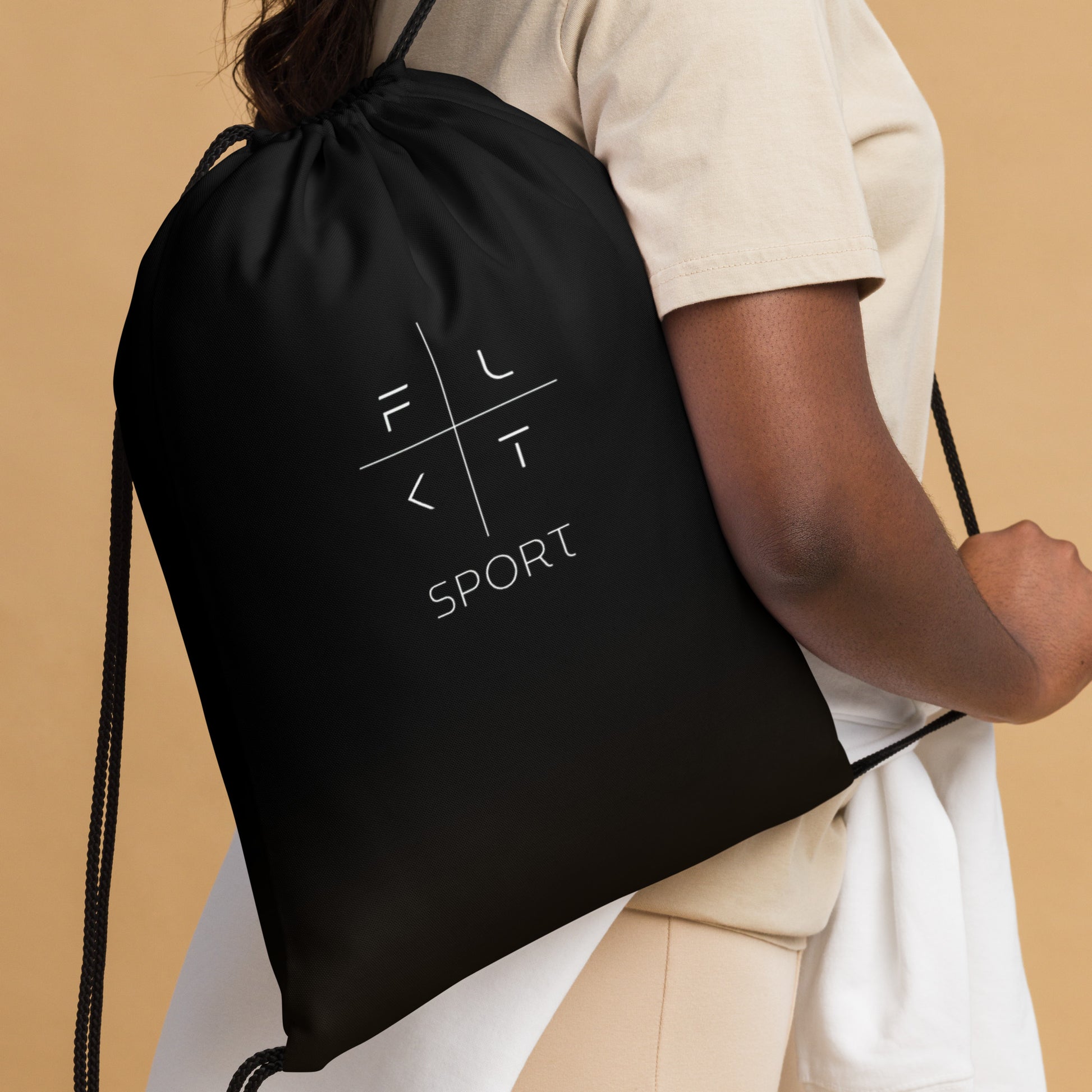 FLAKOUT Sport Unisex Drawstring Bag - Black - FLAKOUT