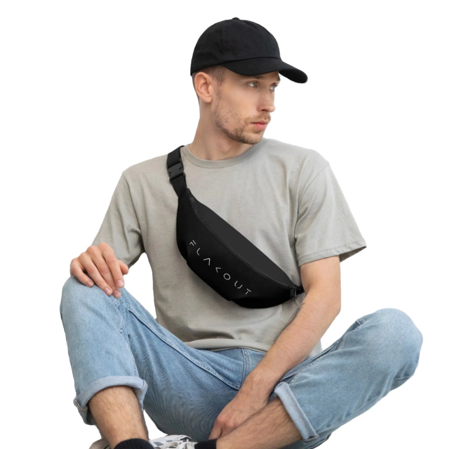 Unisex Water-resistant Fanny Pack - Black - FLAKOUT