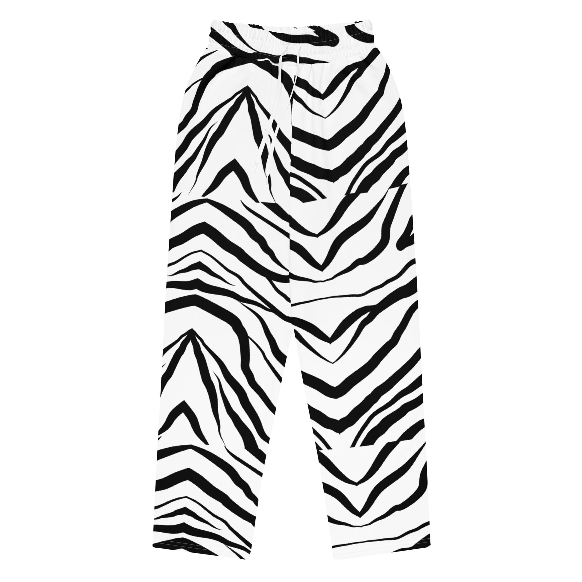 Striped Zebra Vibrance Unisex Wide-leg Recycled Joggers - FLAKOUT