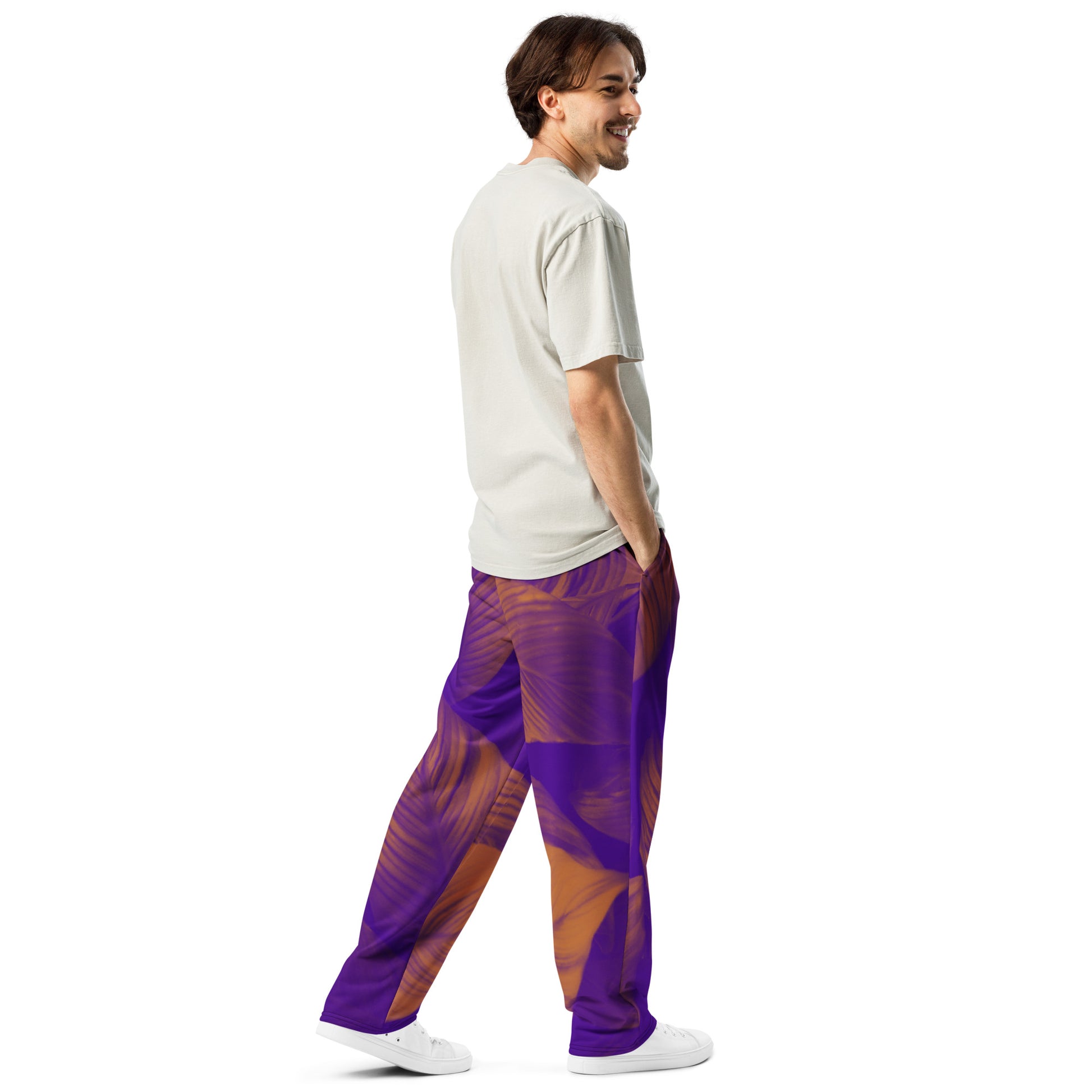 Sabre Violet Unisex Wide-leg Recycled Joggers - FLAKOUT