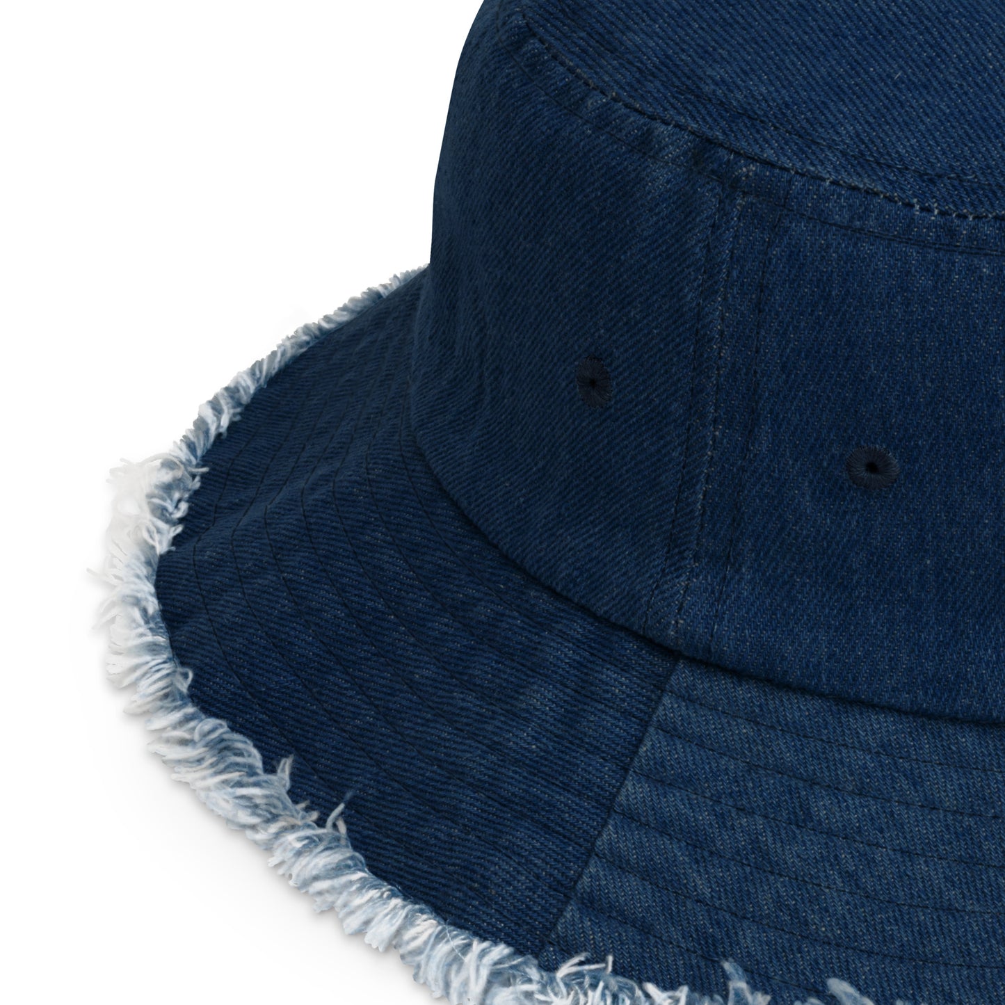 FLAKOUT Logo Embroidered Distressed Denim Hat - FLAKOUT