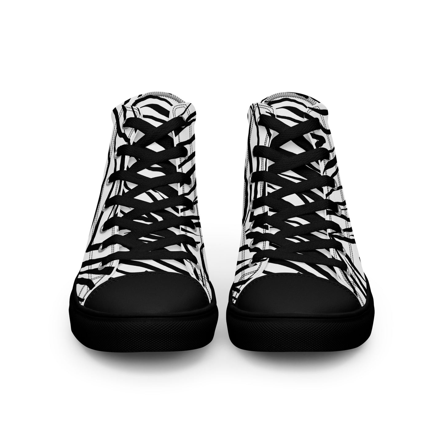 Striped Zebra Vibrance Men’s High Top Canvas Shoes - FLAKOUT