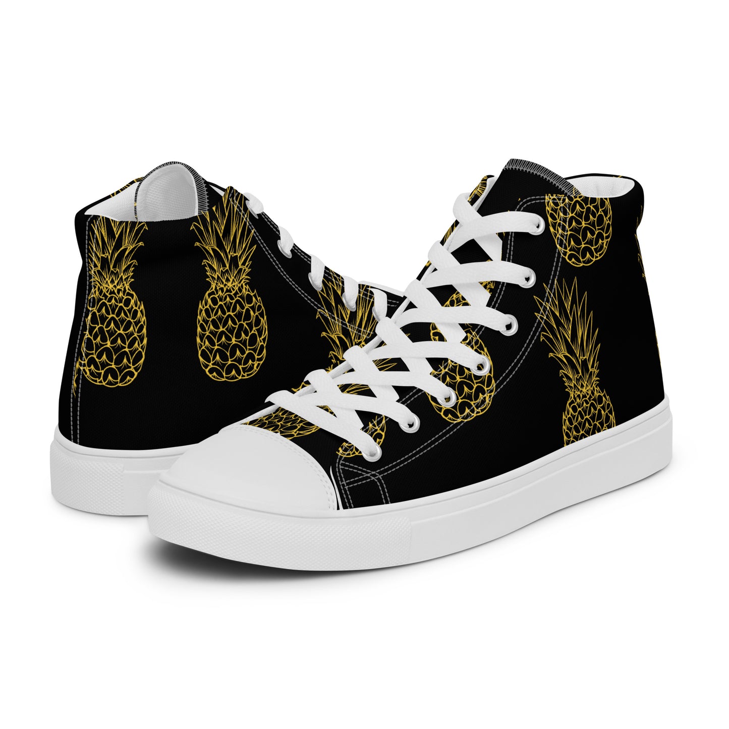 Pineapple Bliss Men’s High Top Canvas Shoes - FLAKOUT