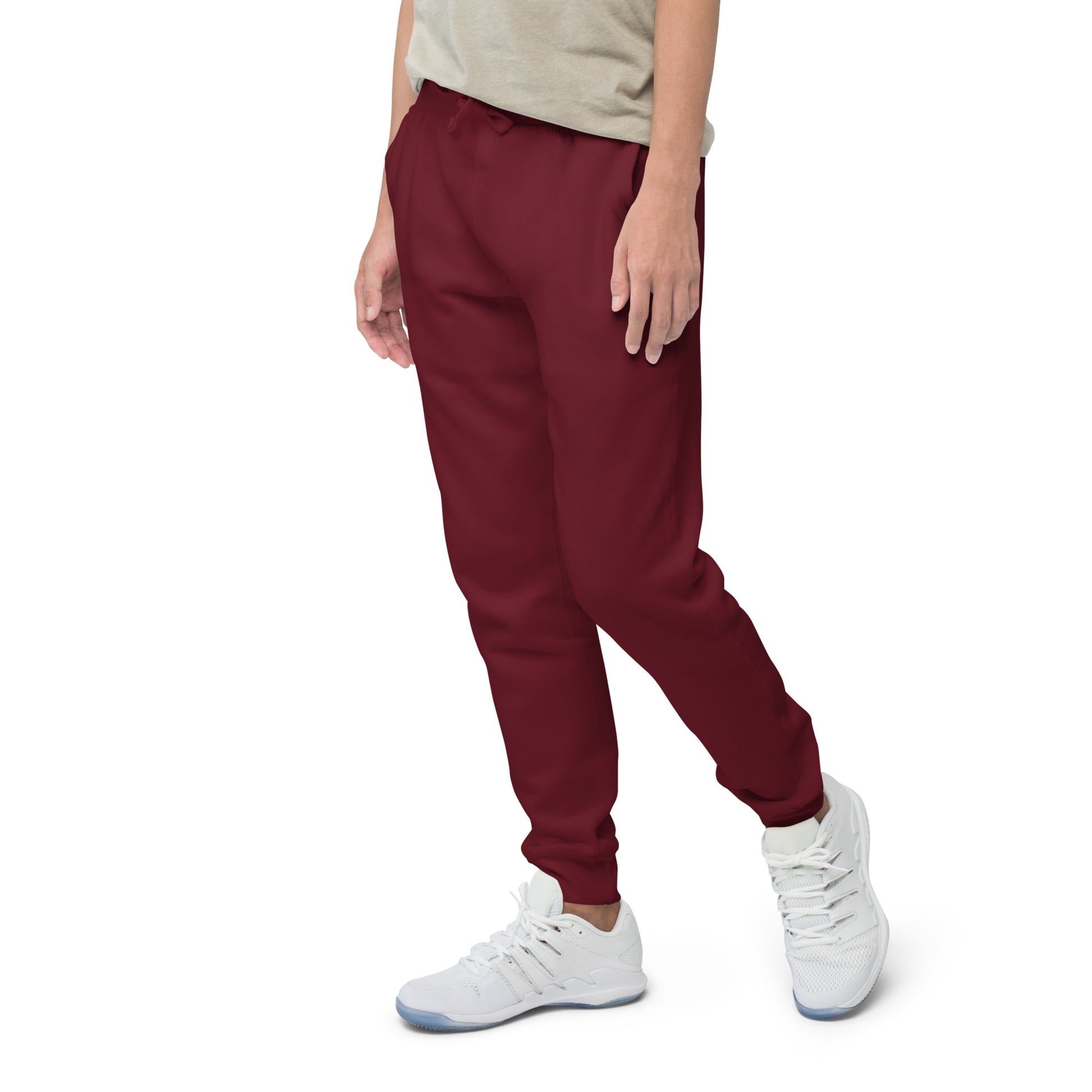 FLAKOUT Logo Back Leg Unisex Fleece Sweatpants - Maroon - FLAKOUT