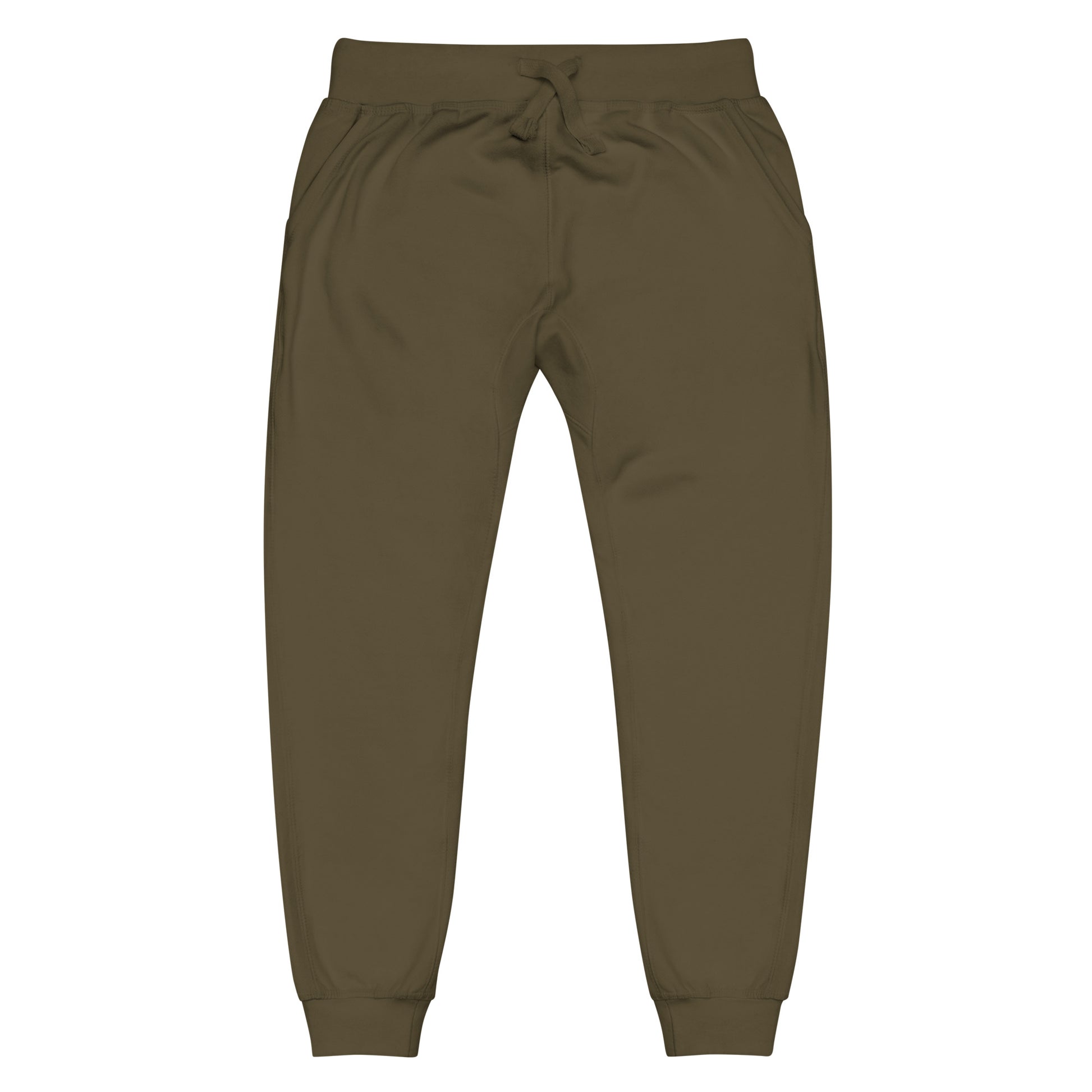 FLAKOUT Logo Back Leg Unisex Fleece Sweatpants - Military Green - FLAKOUT