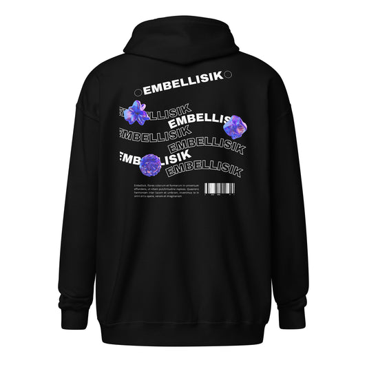 Ornate Embellisik Heavy Harmony Fusion Zip Hoodie - Black - FLAKOUT