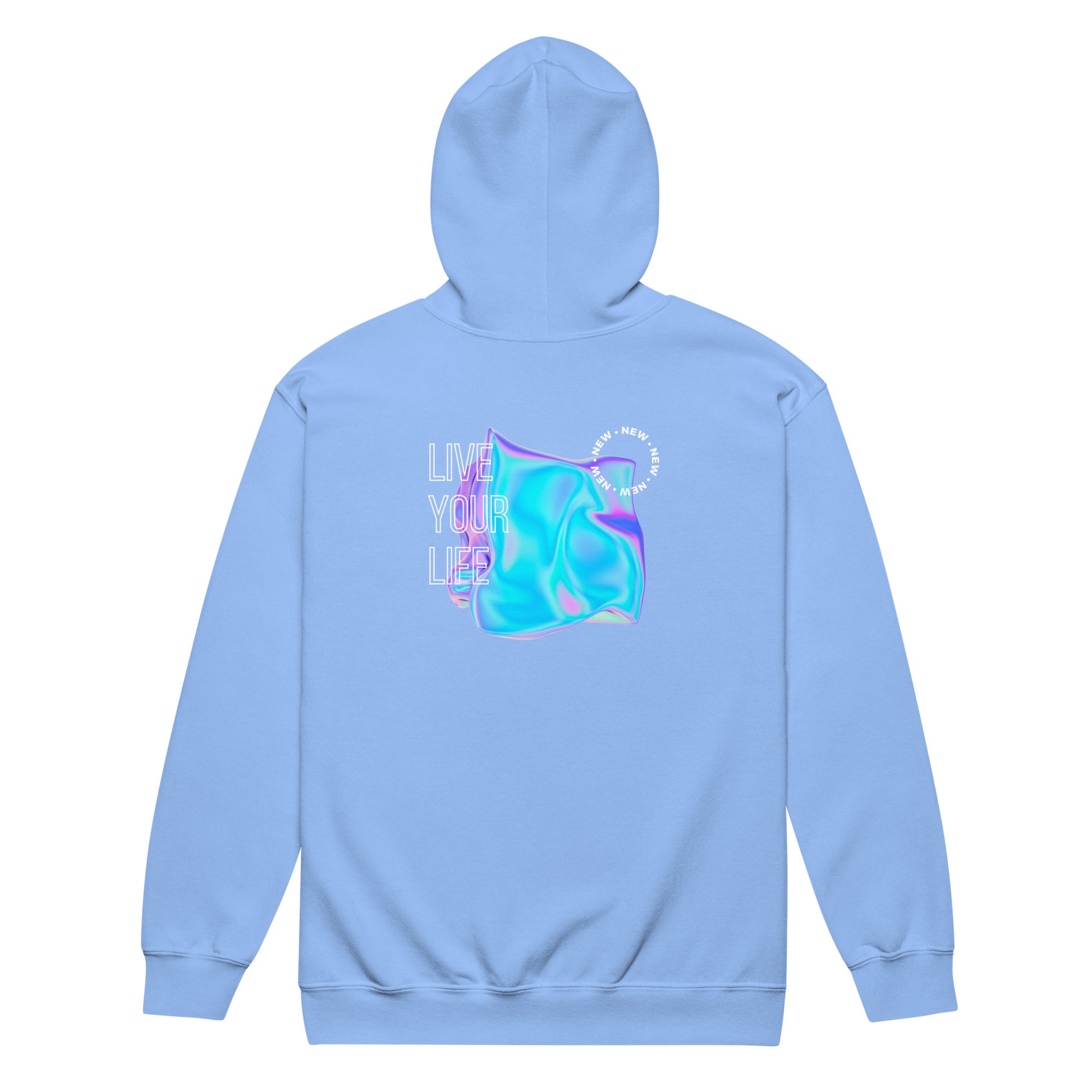 Vivid Existence Live Your Life Heavy Harmony Fusion Zip Hoodie - Carolina Blue - FLAKOUT