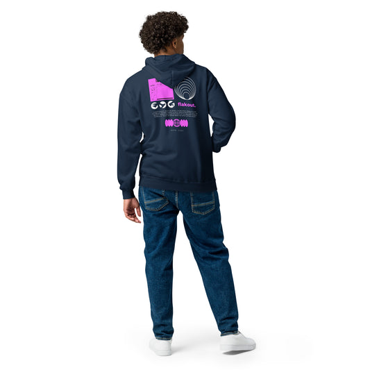 Flakout. Heavy Harmony Fusion Zip Hoodie - Navy - FLAKOUT