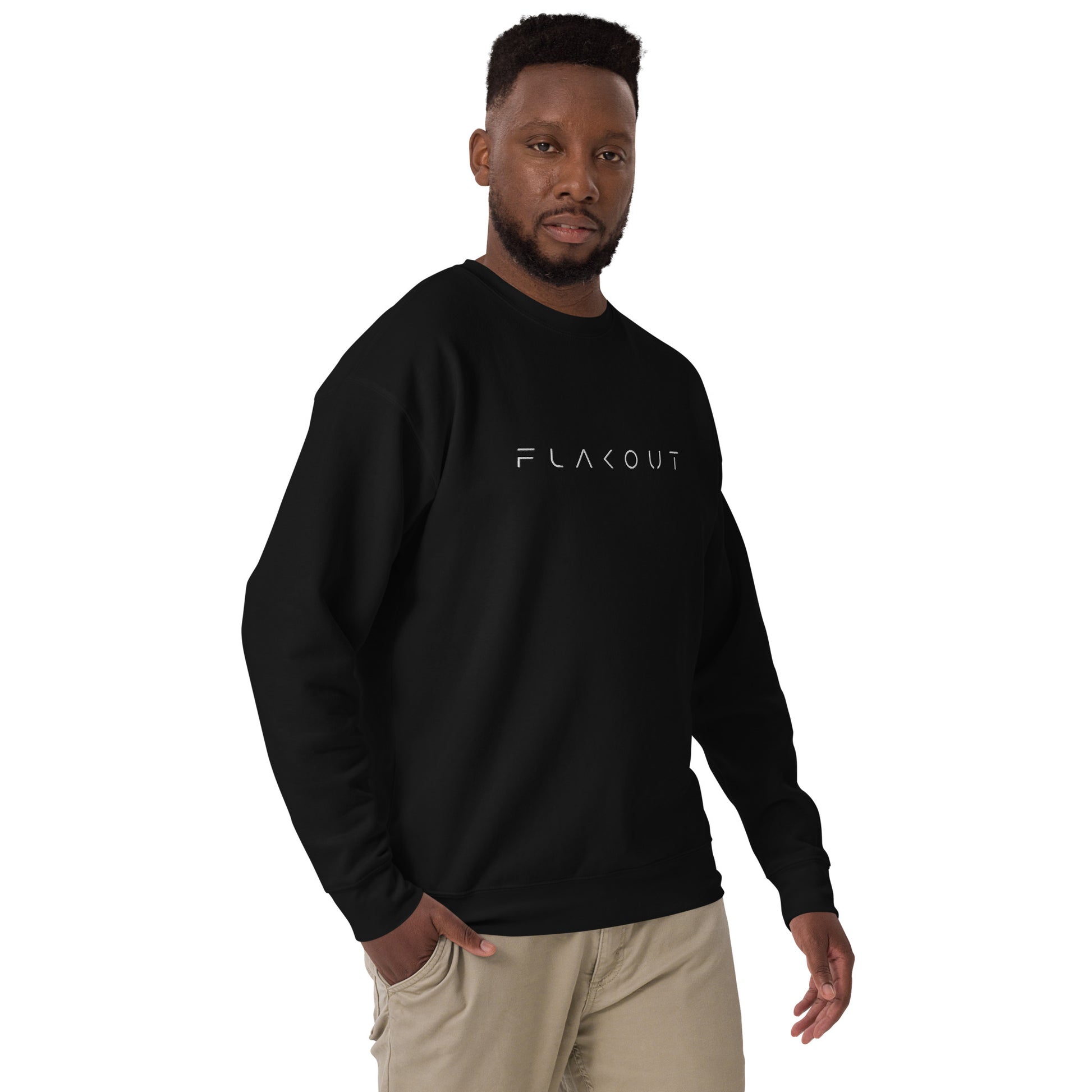 FLAKOUT Logo Embroidered Unisex Fleece Sweatshirt - FLAKOUT