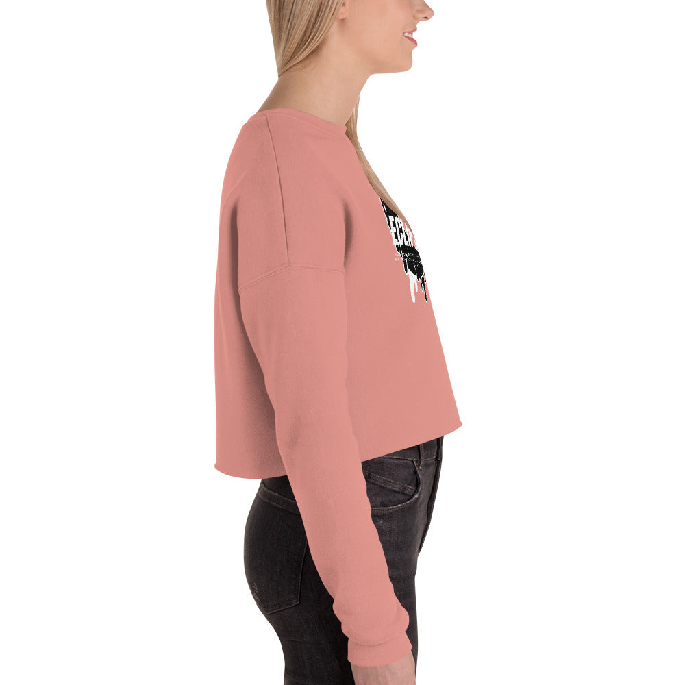 Lunar Eclipsis Women's Crop Sweatshirt - Mauve - FLAKOUT